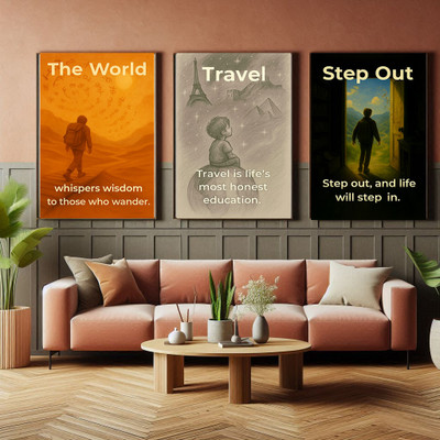 Travel Theme Wall Poster Set of 3 – A4 Size | Inspirational Wanderlust Posters for Room Décor | Unframed Art Prints Fine Art Print(11 inch X 8 inch, Packed safely in rigid envelope)