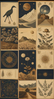 Wildscape Minis-wall stickers poster pack of 12,6x3imc each,FOR WALL POSTER Photographic Paper(2 inch X 2 inch, PACK)