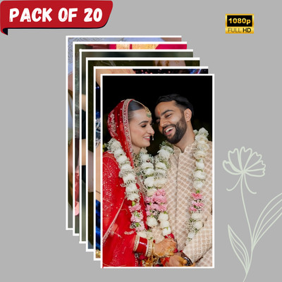 Premium Wedding Photo Print Set Pack of 20 | High Quality 1080p Full HD Personalized Photo Prints | Durable Gloss Finish Photo Sheets Photographic Paper(17.78 inch X 12.7 inch, 1)
