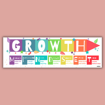 Success is Within Reach: Growth Mindset for Kids - large Banner - 13 x 36 inches, rolled banner suitable for kids room, nursery, classroom Paper Print(9 inch X 5 inch)