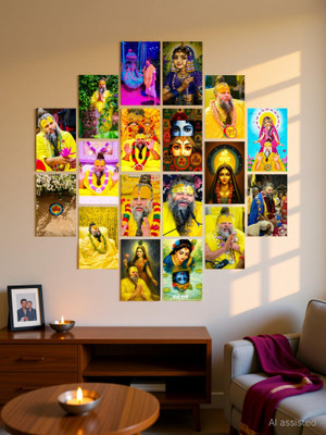 Pack of 18 Premanand Ji Posters | A6 Size (10.5 x 15.5 cm) | High-Quality Spiritual Wall Decor Fine Art Print(6 inch X 4 inch)