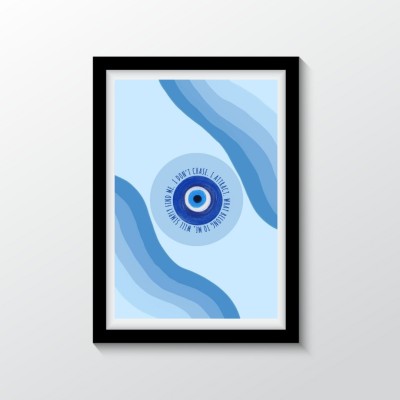 Evil Eye - Aesthetic Framed Poster with Quote, 8x12 Inches, Positive Energy Wall Art for Home and Office Paper Print(12 inch X 8 inch, FRAMED)