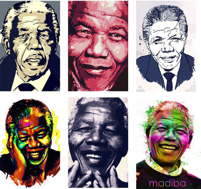 Nelson Mandela,Madiba Poster ( Pack of 6 )Wall Poster Collection For Office Decor & Room.(12 x 18 inch) Paper Print(18 inch X 12 inch)