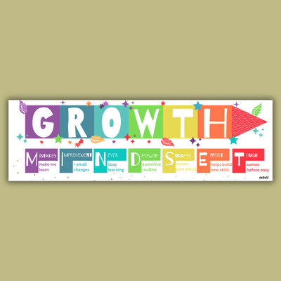 Your Journey Begins Here: Kids’ Growth Mindset - large Banner - 13 x 36 inches, rolled banner suitable for kids room, nursery, classroom Paper Print(9 inch X 5 inch)