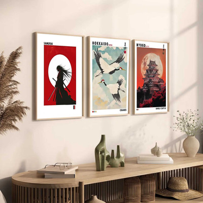 Japanese Samurai and City View Framed Posters for Living Room Bedroom Gaming Room Studio | Japan Theme Samurai and Nature Art Aesthetic Poster with Frames Wall Decor Set Of 3 Paper Print(13 inch X 10 inch) Japanese Samurai and City View Framed Posters for Living Room Bedroom Gaming Room Studio | Japan Theme Samurai and Nature Art Aesthetic Poster with Frames Wall Decor Set Of 3 Paper Print(13 inch X 10 inch)