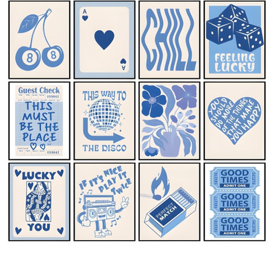 Good Times WALL POSTER | Retro Aesthetic Wall Poster Sticker Sheet (12 Designs) WALL ART Paper Print(2 inch X 3 inch, Packet)