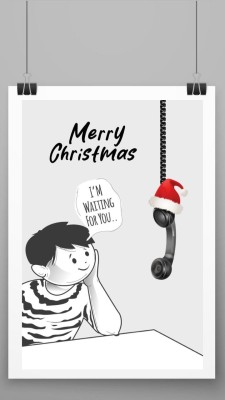 'Merry Christmas Greetings' Poster_00697 Paper Print(18 inch X 12 inch, Rolled)