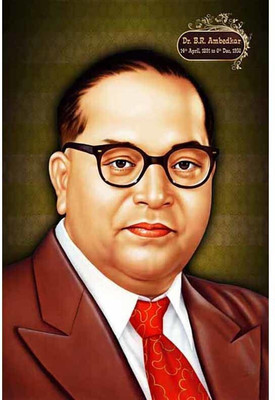 Dr. B. R. Ambedkar UV Textured water proof Decorative Art Print of Indian Freedom Fighter Premium Quality Wall Poster (12 inch X 18 inch, Rolled) Vinyl(18 inch X 12 inch)
