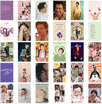 Paper Harry Styles Wall Art Posters, Multicolor, Printed, 10L x 15W cm, Set of 30 | Wall Collage Kit, aesthetic posters | Room Decor Photo Collection| Posters for Room Decoration Paper Print(4 inch X 6 inch)