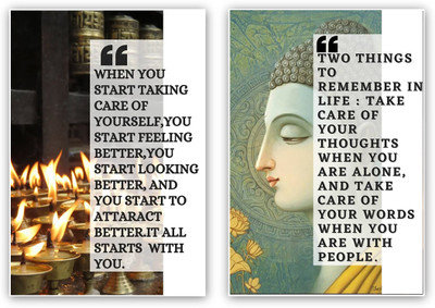 Buddha combo poster Photographic Paper(19 inch X 13 inch)