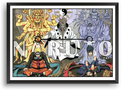 ANIME POSTER FRAME | NARUTO | - Black Wall Poster Framed For Home And Office (12.6*9.6) Photographic Paper(11.69 inch X 8.27 inch)