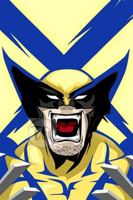 Superhero Wolverine Poster, Unframed, With Double Sided Tape Paper Print(18 inch X 12 inch, Rolled)