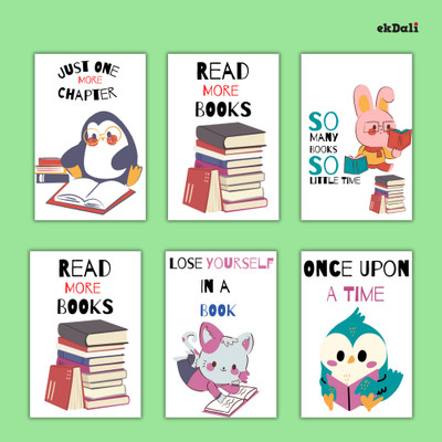 Animal Print Book Posters for Kids – Set of 6 A5 Paper Print(12 inch X 6 inch)