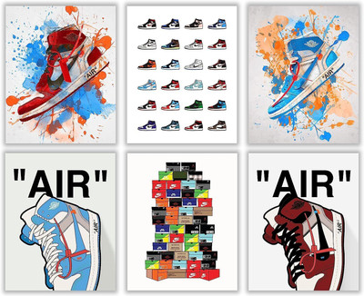 Hypebeast Poster – Unframed Set of 6 (8 x 10 Inch) – AJ Wall art, Room Decor, Michael Jordan Poster, Gym Shoes Shoebox Collection Aesthetic Cool Poster for Teen Boys Guys Men Room Dorm Bedroom Fine Art Print(8 inch X 10 inch, Box)