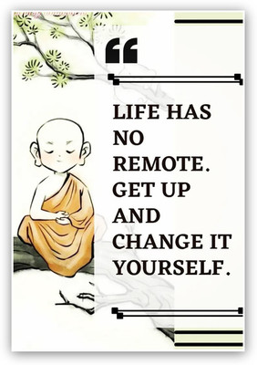 Buddha Poster Wall Sticker Motivational Wall Posters Buddha Painting Photographic Paper(19 inch X 13 inch)