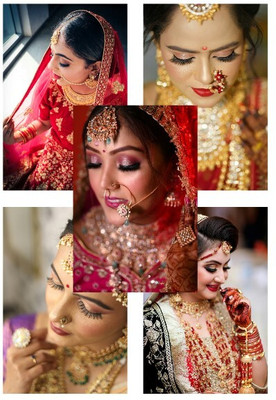 Traditional Indian Bridal Poster Set (12x18 Inch, 225 GSM, Set of 5) - Premium Glossy Finish for Wall Decor Photographic Paper(18 inch X 12 inch, Roll)