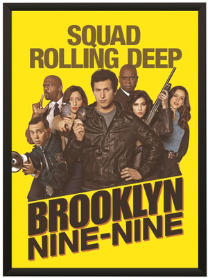 Brooklyn Nine Nine TV Series All Characters Wall Poster With Frame A3 Size Photographic Paper(16.5 inch X 11.7 inch, With Frame)