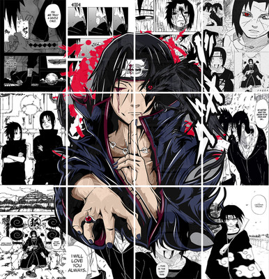 Set of 12 itachi manga kit wall decor 300 GSM hard poster naruto posters Paper Print(11.9 inch X 8.3 inch)