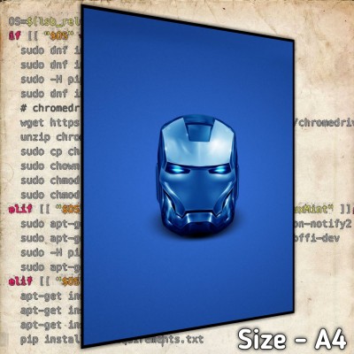 IRON MAN HEAD MASK A4 STICKER WALL POSTER Paper Print(11.5 inch X 8 inch)