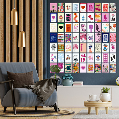 Abstract Aesthetic Collage Kit 250 GSM Premium Paper (Pack 65) Posters Vinyl(8 inch X 6 inch)