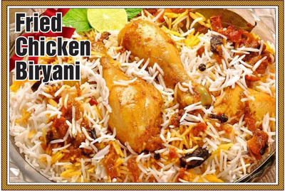 Poster Stickers For Hotel Restaurant Caterer Fried Chicken Biryani Sticker sl12384 (Wall Poster, 13x19 Inches, Multicolor) Fine Art Print(19.1 inch X 13.1 inch, Rolled)