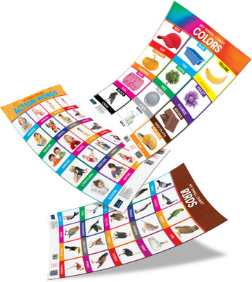 My small chart Birds, Action Words and colors for kids Paper Print(18 inch X 12 inch, 2 in 1 Laminated)