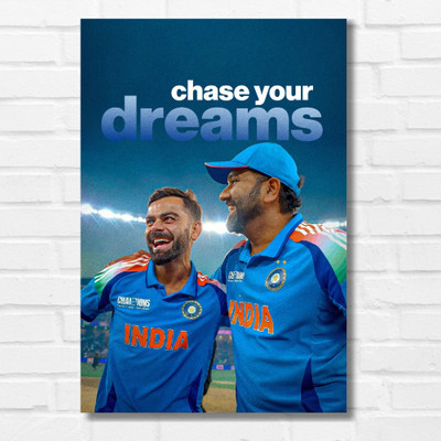 Rohit Kohli Posters 12x18 Inch Wall Art for Desk Home Office wall decoration home bedroom living room hall Gift Wall Paintings Stickers wallpaper Hostel Boys Girls. Paper Print(18 inch X 12 inch, Solid Rolled Packaging)