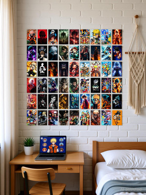 Pack of 54 Anime Aesthetic Wall Collage Kit Posters | Posters for Wall Decoration | Wall Art For Bedroom, Office, Living room, Dorm room Photographic Paper(6 inch X 4 inch, Box)