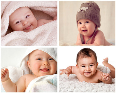 MANIAL 48 cm Set of 4 Cute Baby Combo Stickers | HD Wall Decor Self Adhesive Sticker(Pack of 4)