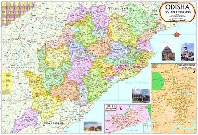 Odisha Map Photographic Paper(100 inch X 70 inch, Rolled)