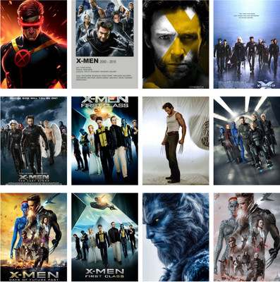 X-Men Poster Set of 12 | 350 GSM A4 Size Premium Matte Prints | Double-Sided Tape Included | Marvel Superhero Wall Art for Bedroom, Office & Living Room Décor 3D Poster(11.5 inch X 8.5 inch)