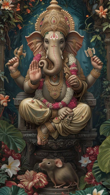 Ganesh A3 size non tearable sticker Paper Print(18 inch X 11 inch)
