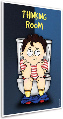 Poster-Thinking Room Funny Poster for Bathroom Washroom Door Home Photographic Paper Photographic Paper(18 inch X 12 inch, Unframed)