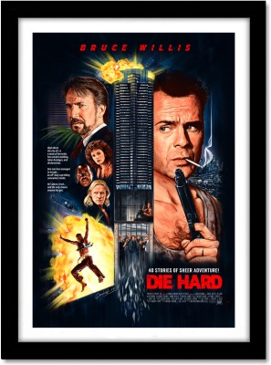 Die Hard Movie Framed Poster With Acrylic Sheet For Room & Office Paper Print(13 inch X 10 inch, Framed)