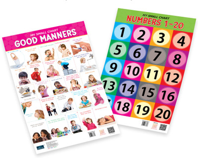 Bookford Publications My small chart Numbers & good menners ( Set Of 2 ) Paper Print(18 inch X 12 inch, 2 in 1 Laminated)
