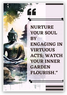 Buddha Poster Wall Sticker Motivational Wall Posters Buddha Painting Photographic Paper(19 inch X 13 inch)