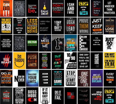 Motivational Poster Pack Of 54 - 6x4 Inch Wall Posters Aesthetic Postcards - Inspirational Motivational Quotes Posters Wall Stickers For Study Room - Office Wall Stickers - Motivational Gifts Photographic Paper(6 inch X 4 inch)