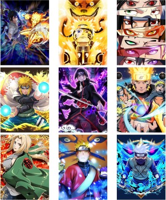 Naruto Glossy Printed Set Anime HD Photos Unframed Includes adhesive tape on back side (Multicolour,) - Pack of 9 Photographic Paper (11.8 inch X 8.5 inch) Photographic Paper(11.8 inch X 8.5 inch, Strong MDF Packing)