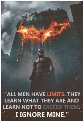 Dark Knight Batman Fire Inpirational Motivational Quote Wall Poster A4 Size Photographic Paper(11.7 inch X 8.3 inch, Rolled)