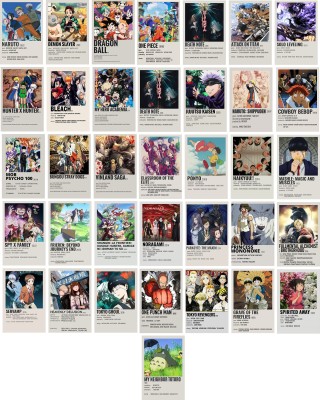 Mix Anime Poster Set cover collection 36 4x6 In - Anime Photocards Anime Stickers for wall collage kit room decoration- Anime merch - Anime stuff Anime gifts for men, boys girls - Anime stationery Photographic Paper(6 inch X 4 inch)