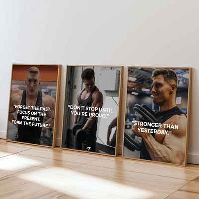 Bodybuilding Motivational Quotes Wall Framed Posters | Aesthetic Fitness Workout Motivational Framed Poster for Living Room Bedroom Office GYM Wall Decor Paper Print(13 inch X 10 inch)