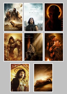 SET of 08 kalki 2898 AD Movie All Main characters New Poster for Room & Hostel - Paper Print(16.5 inch X 11.7 inch, Packed)