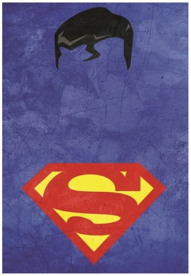 Superman Minimalistic Logo Wall Poster A4 Size Photographic Paper(11.7 inch X 8.3 inch, Rolled)
