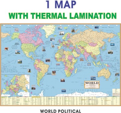 ENGLISH POLITICAL MAP OF WORLD | Laminated English Map | Map Size (40inch * 28inch) Paper Print| Best Useful for UPSC, SSC, IES and other competitive Exams. Paper Print(28 inch X 40 inch, Foldable)