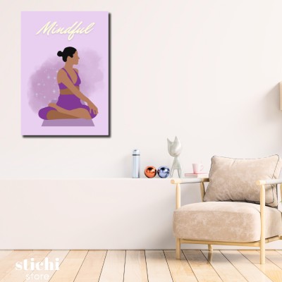 Yoga Poster: Mindful Yoga Art for Relaxation Fine Art Print(18 inch X 12 inch, Rolled)