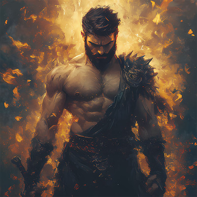 Warrior Theme Flex Poster | 3 x 3 ft Premium Print for Wall, Room & Cafe Decoration Fine Art Print(36 inch X 36 inch, Rolled)