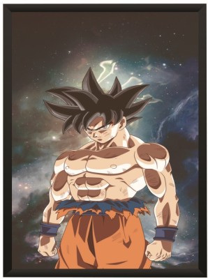 Dragon Ball Z Goku Ultra Instinct Wall Poster With Frame A4 Size Photographic Paper(11.7 inch X 8.3 inch, With Frame)