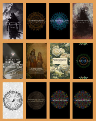 Bhagavad Gita & Mahadev Wall Posters Set of 12 | Hindu Spiritual Quotes, Krishna Teachings & Mandala Art Prints | Meditation Room, Yoga Studio, Home Temple & Spiritual Décor 3D Poster(11.5 inch X 8.5 inch)