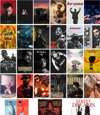 Vintage, Desi Hip hop(DHH) Posters Set of 27 A6 (4x6 Inch)| Collage Kit for Room, gaming room & Hostel room | 300 GSM Matte Photo Paper, Self Adhesive | Featuring Krsna, Seedhe Maut, Divine, Raftaar & More Photographic Paper(6 inch X 4 inch, Rolled)