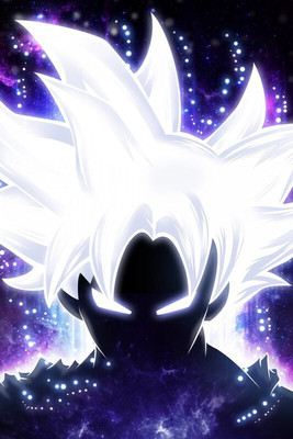 REDCLOUD Goku ultra instinct glow wall poster for room Paper Print(18 inch X 12 inch, ROLLED)